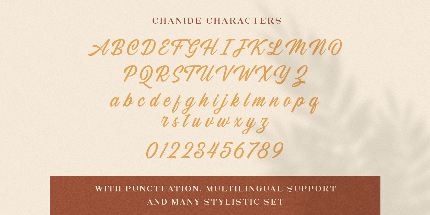 Przykład czcionki Chanide Script Regular